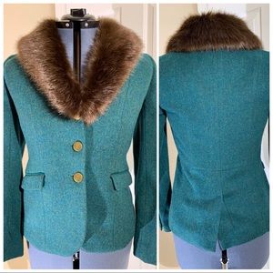 Talbots Women’s Shelton Wool Green Aberdeen Blazer